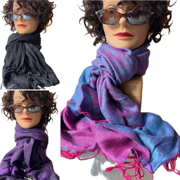 3️⃣Bundle of Three Scarves | Mildly Imperfect | 2 Pashmina & 1 Cashmere | Oblong - Picture 3 of 17